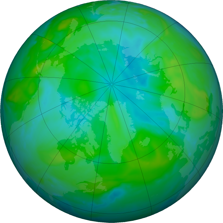 Arctic ozone map for 01 August 2020